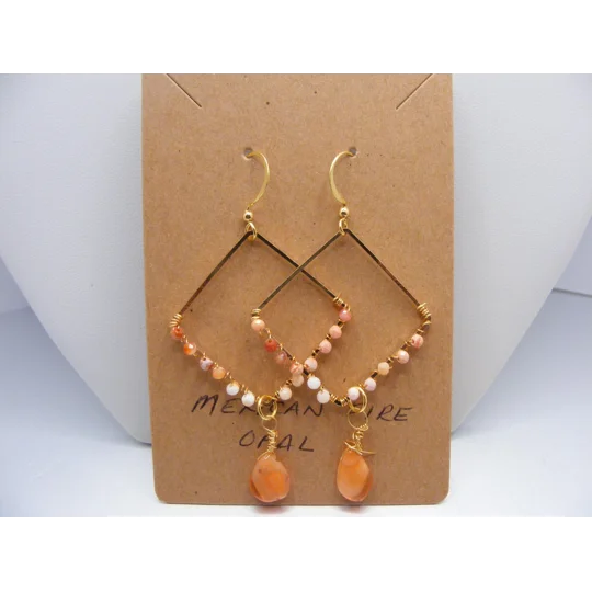 Mexican Fire Opal earrings Goldplated