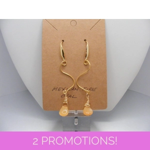 Mexican Fire Opal earrings Goldplated