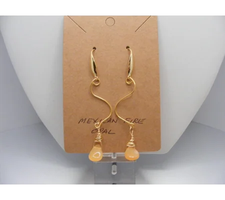 Mexican Fire Opal earrings Goldplated