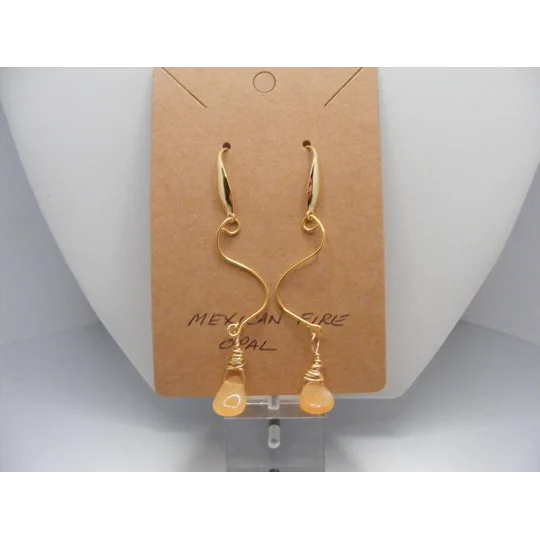 Mexican Fire Opal earrings Goldplated