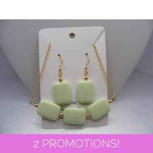 Green Howlite Necklace and Earring Set