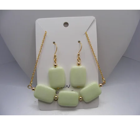Green Howlite Necklace and Earring Set