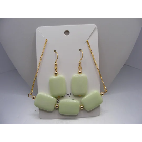 Green Howlite Necklace and Earring Set