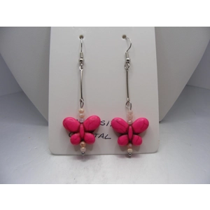Magnesite Butterfly and Crystal earrings