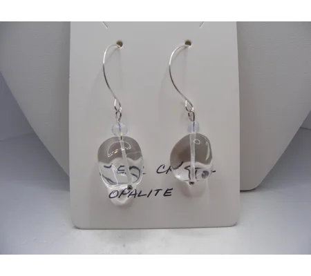 Clear Quartz and Opalite earrings