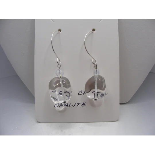 Clear Quartz and Opalite earrings