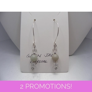 Green Jade and Crystal earrings