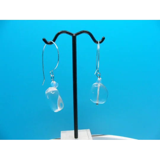 Clear Quartz and Opalite earrings