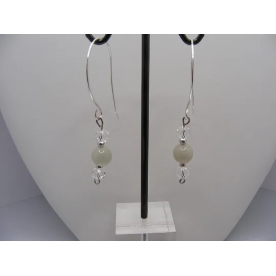 Green Jade and Crystal earrings