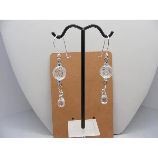 Pressed Glass Flowers with Czech Glass and Crystal earrings