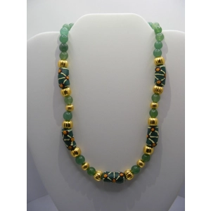 Africian Krobo Glass bead Set - Green