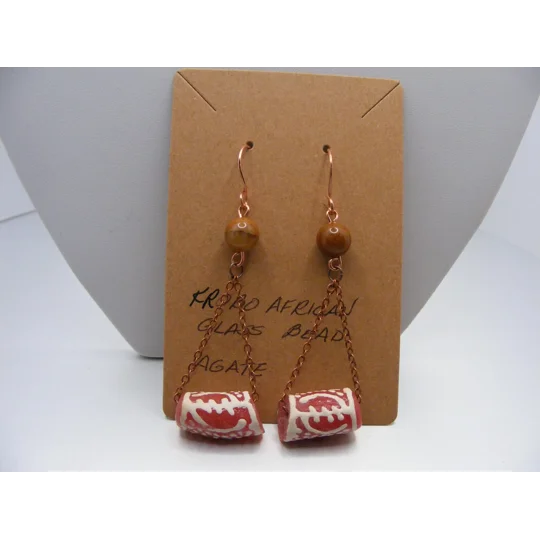 African Krobo Glass Beed Set - Brown