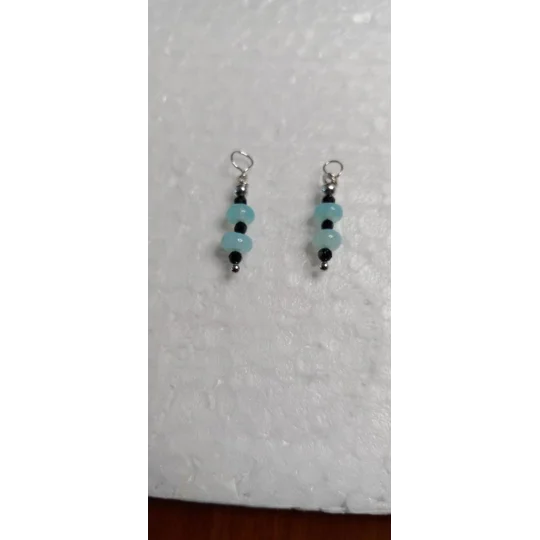 Peruvian Blue Opal and Black Spinel earring jackets