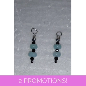 Peruvian Blue Opal and Black Spinel earring jackets
