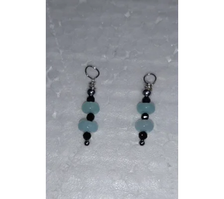 Peruvian Blue Opal and Black Spinel earring jackets
