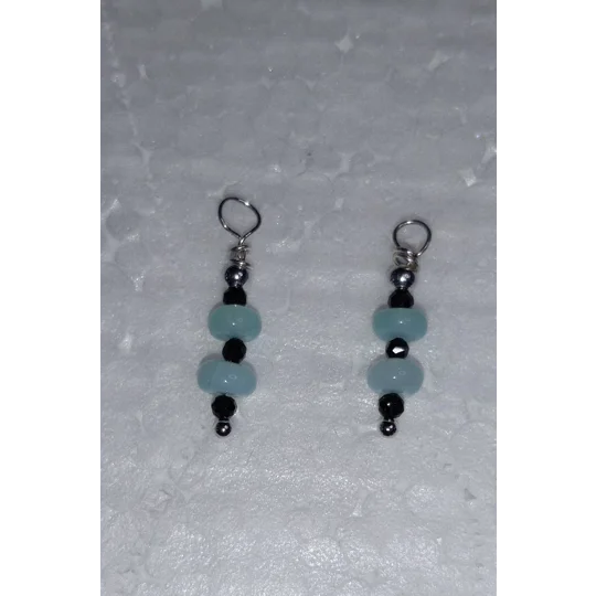 Peruvian Blue Opal and Black Spinel earring jackets