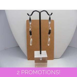 Prasiolite and Black Tourmaline earrings