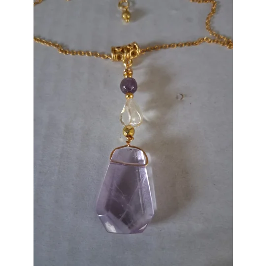 Ametrine + Amethyst + Citrine Pendant w/chain