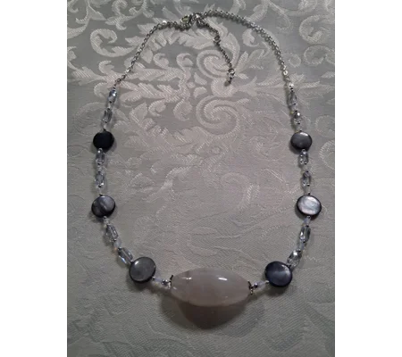 Mixed Up Agate, Mother of Pearl and Opalite Necklace
