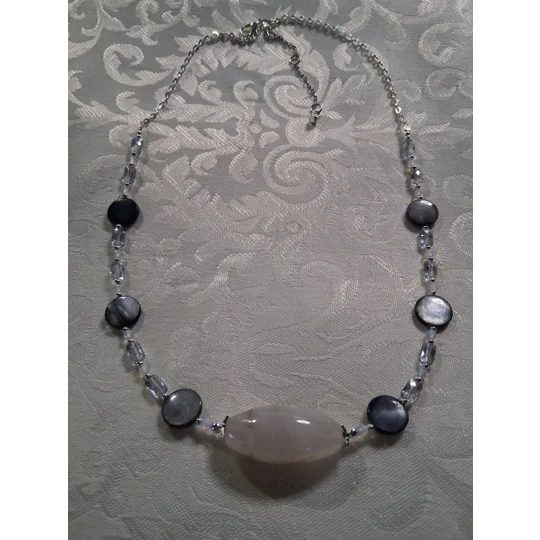 Mixed Up Agate, Mother of Pearl and Opalite Necklace