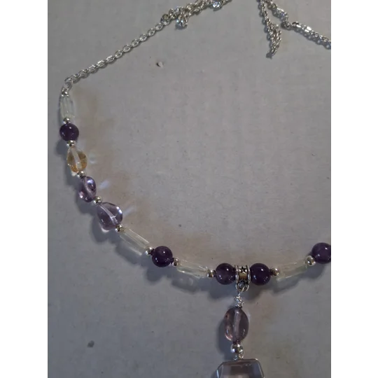 Ametrine + Amethyst + Vintage Citrine Necklace Set