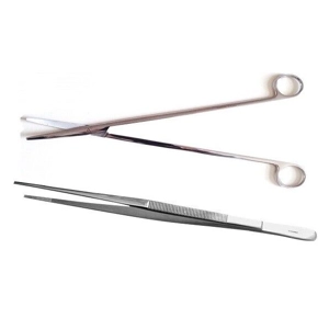 Aquarium-Set 2-teilig, 30cm, 1 Pflanzenschere + 1 Pinzette gerade, Edelstahl