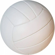 Volleyball Weiß, Gr. 5, handgenaeht (echter Lederball)