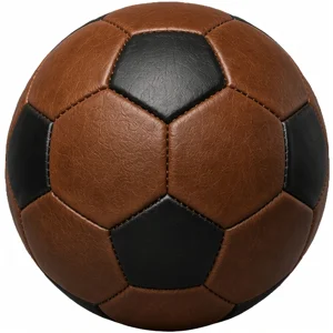 Fußball Retro Gr. 5, BROWN handgenaeht (echter Lederfussball)