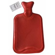 Wärmflasche 1/2 Lamellen EU-Standard Gummi 30cm x 20cm in rot