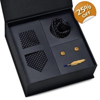 Men's 4-Piece Luxury Tie Set – Matching Pocket S..