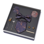 Men's 8-Piece Luxury Silk Tie Gift Set – Necktie, Bow Tie, Lapel Pins, Cufflinks, Pocket Squares & T