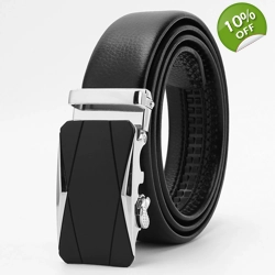 Men's 120cm Leather Ratchet Belt | 8 Buckle Styl..