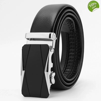 Men's 120cm Leather Ratchet Belt | 8 Buckle Styles | Auto Buckle Gift Box UK