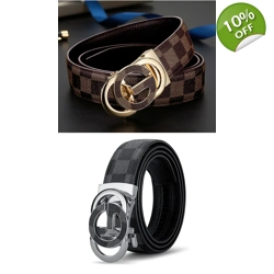 Men's 125cm Genuine Leather Ratchet Belt Adjusta..