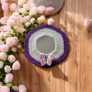 Crochet Butterfly Wall Mirror