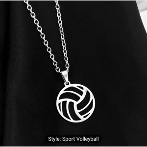 VolleyEdge Stainless Steel Volleyball Pendant Necklace