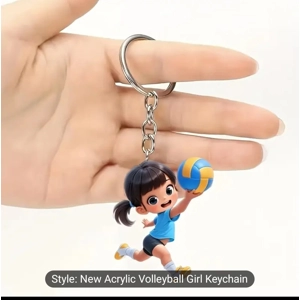 Cute Acrylic Volleyball Keychain