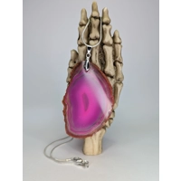Pink agate pendant and sterling s..