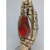 Red agate pendant and sterling si..