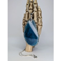 Blue agate pendant and sterling s..