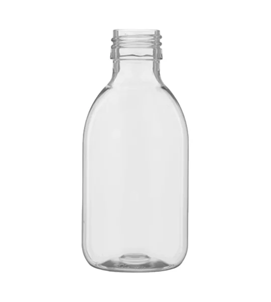 200ml clear PET Gatsby Round Juice Bottles with 28mm juice bottles