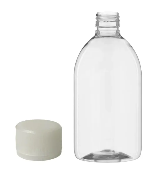 300ml clear PET Gatsby Round Juice Bottles with 28mm juice caps