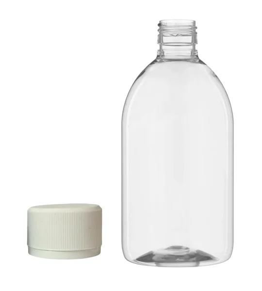 500ml clear PET Gatsby Round Juice Bottles with 28mm juice cap