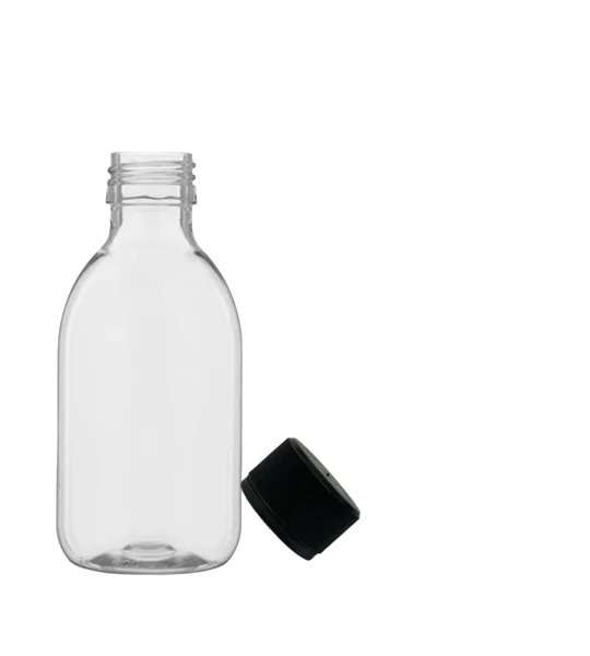 200ml clear PET Gatsby Round Juice Bottles with 28mm juice bottles