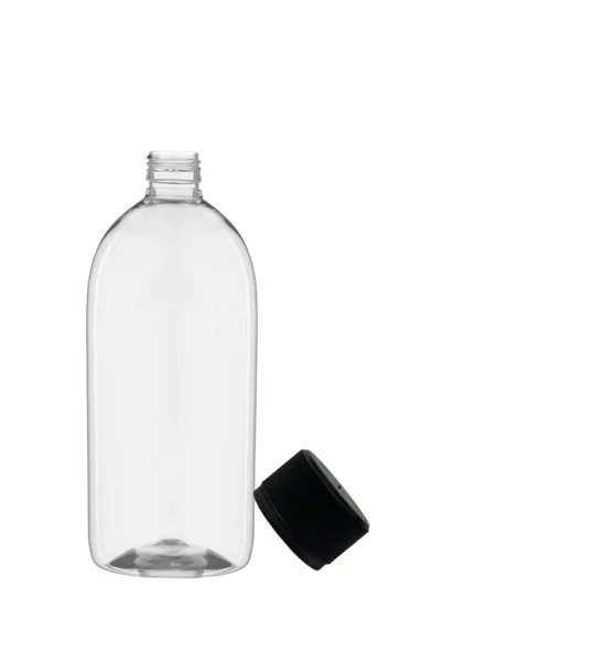 1000ml clear PET Gatsby Round Juice Bottles with 28mm juice caps