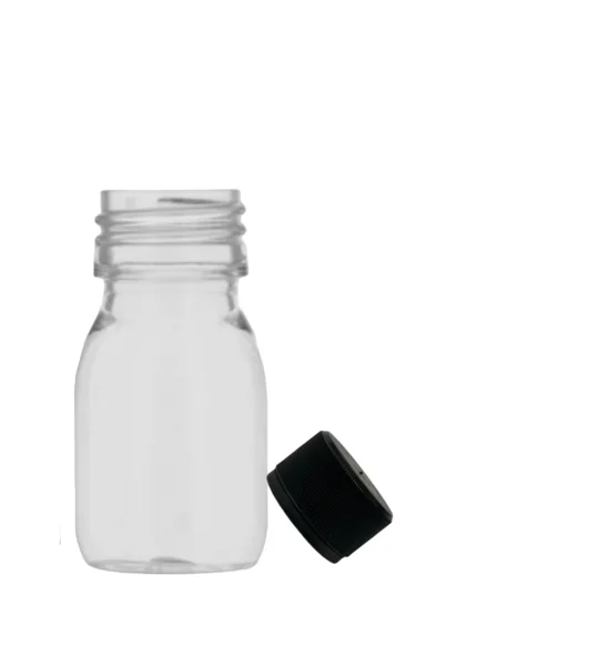 30ml clear PET Gatsby Round Juice Bottles with 28mm juice caps