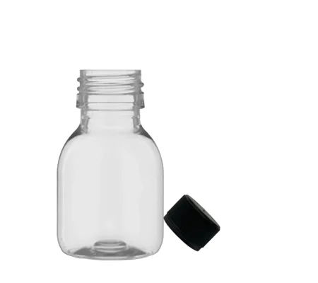 60ml clear PET Gatsby Round Juice Bottles with 28mm juice cap