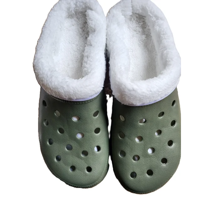 Additional Image for Fur Lined Clogs Women's Men's Winter Sandals Furry Mules Lightweight Slippers