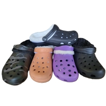 Fur Lined Clogs Women's Men's Winter Sandals Furry Mules Lightweight Slippers