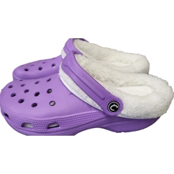 Fur Lined Clogs Winter Furry Mules Lilac Cloggis Shoes Slippers purple fur